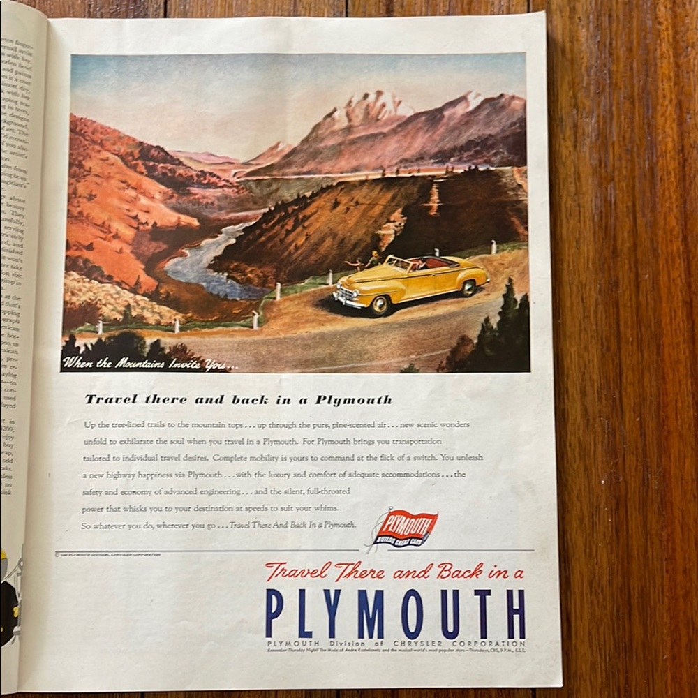 Vintage Plymouth Advertisement